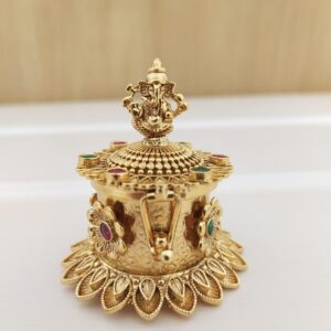 Ganesha Sindoor Dabbi / Ganesh ji Kumkum Box / Ganpat ji Sindoor Dani / Wedding Gift Sindoor Dabbi / Gold Finish Kumkum Box / Brass Kumkum Dabbies